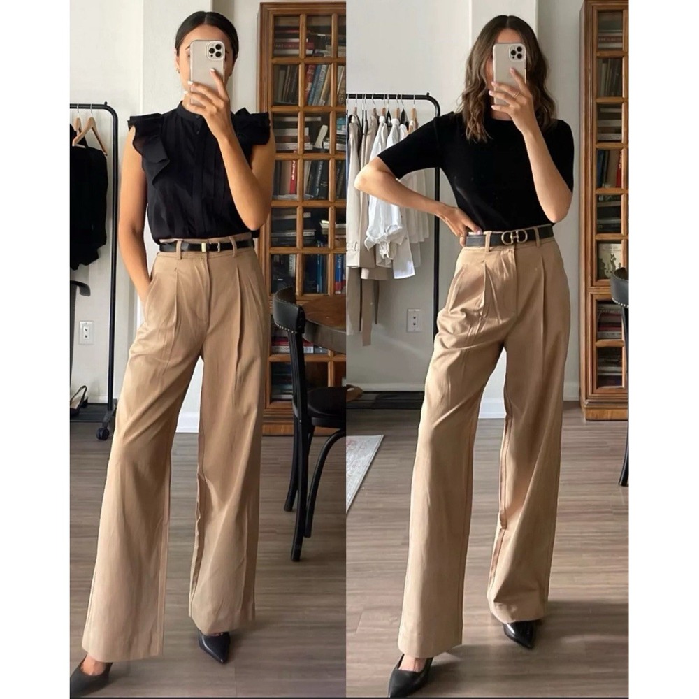 Everlane Trousers‎ 14 Short The Way High Drape Pant Ash Brown Wide Leg Lyocell